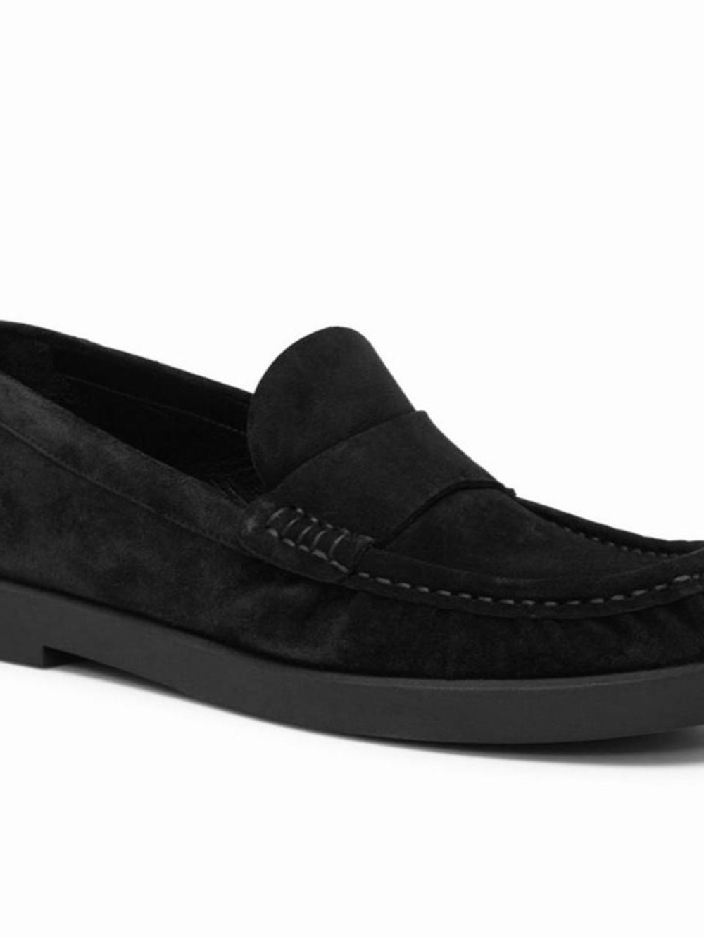 Stuart Weitzman Black Suede Women's Penny Loafers